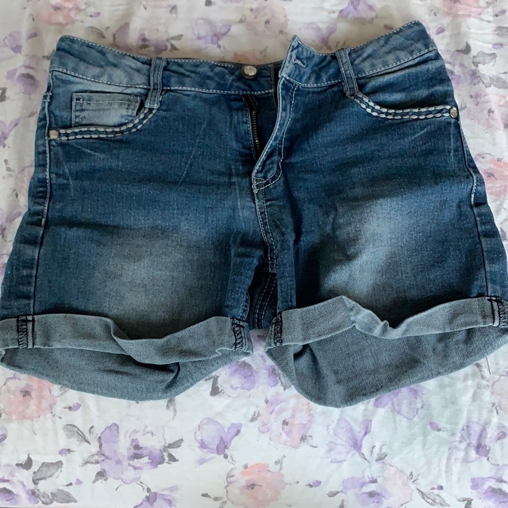 Kids size 14 bedazzled jean shorts